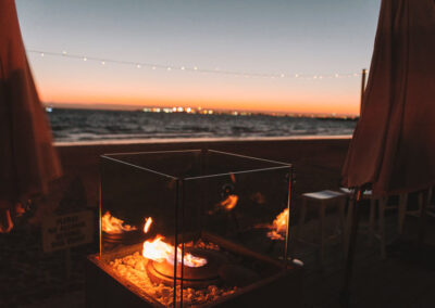 Fire place at The Sandbar Beach Cafe
